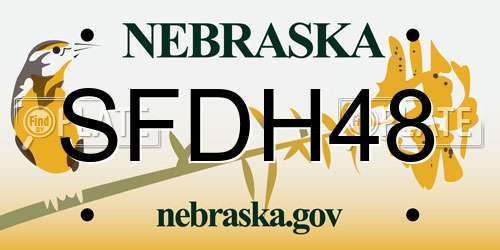SFDH48 Nebraska License Plate