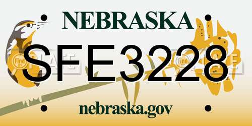 SFE3228 Nebraska License Plate