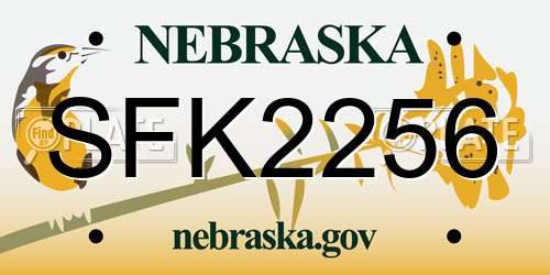 SFK2256 Nebraska License Plate