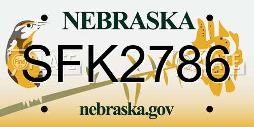 SFK2786 Nebraska License Plate