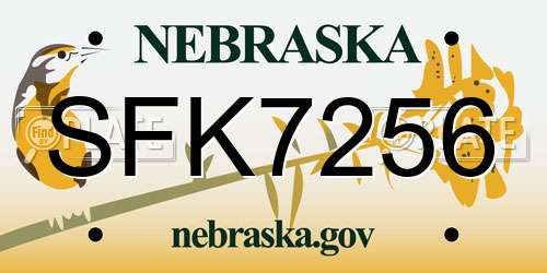 SFK7256 Nebraska License Plate