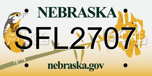 SFL2707 Nebraska License Plate