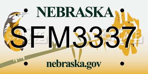 SFM3337 Nebraska License Plate