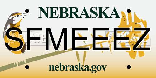 SFMEEEZ Nebraska License Plate