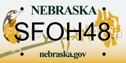SFOH48 Nebraska License Plate
