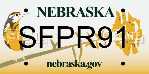 SFPR91 Nebraska License Plate
