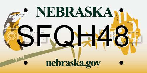 SFQH48 Nebraska License Plate
