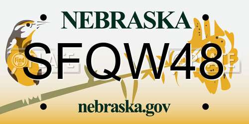 SFQW48 Nebraska License Plate