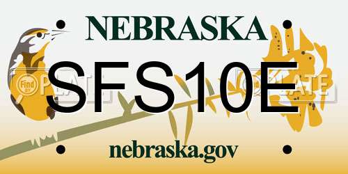 SFS10E Nebraska License Plate