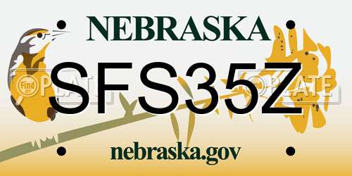 SFS35Z Nebraska License Plate