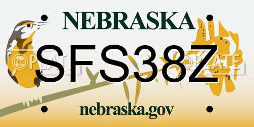 SFS38Z Nebraska License Plate