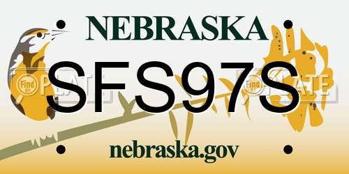 SFS97S Nebraska License Plate