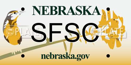 SFSC Nebraska License Plate