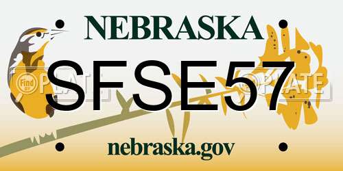 SFSE57 Nebraska License Plate