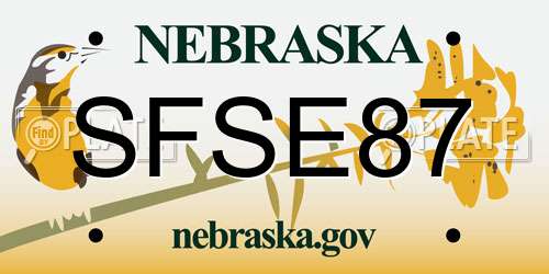 SFSE87 Nebraska License Plate