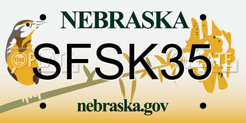 SFSK35 Nebraska License Plate