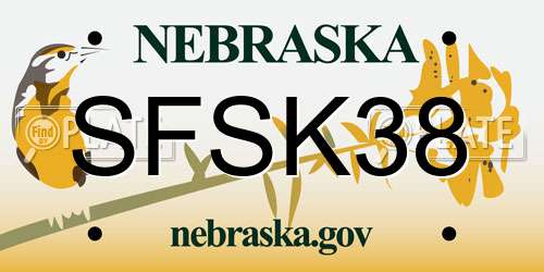 SFSK38 Nebraska License Plate