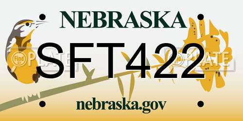 SFT422 Nebraska License Plate