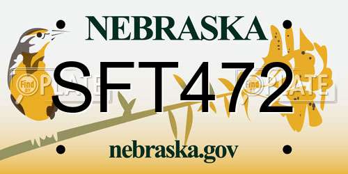 SFT472 Nebraska License Plate