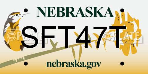 SFT47T Nebraska License Plate