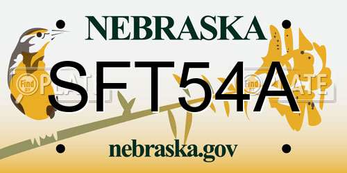 SFT54A Nebraska License Plate