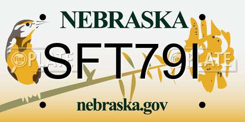 SFT79I Nebraska License Plate