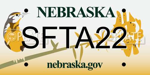 SFTA22 Nebraska License Plate