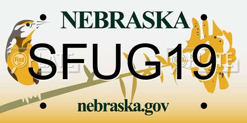 SFUG19 Nebraska License Plate