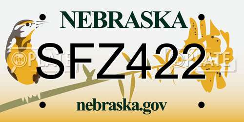 SFZ422 Nebraska License Plate