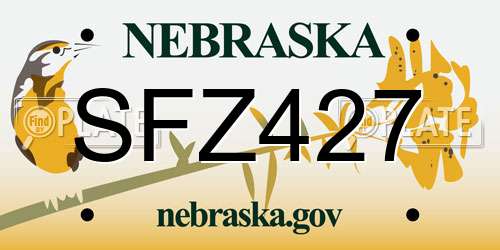 SFZ427 Nebraska License Plate