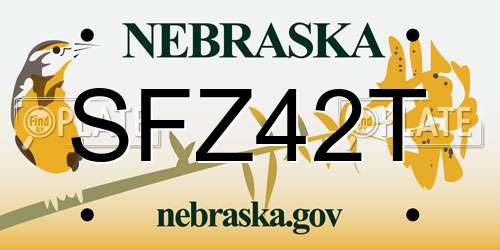 SFZ42T Nebraska License Plate
