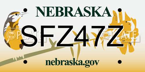 SFZ47Z Nebraska License Plate