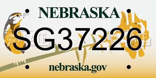 SG37226 Nebraska License Plate