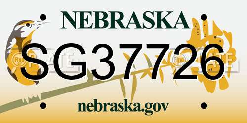 SG37726 Nebraska License Plate