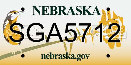 SGA5712 Nebraska License Plate