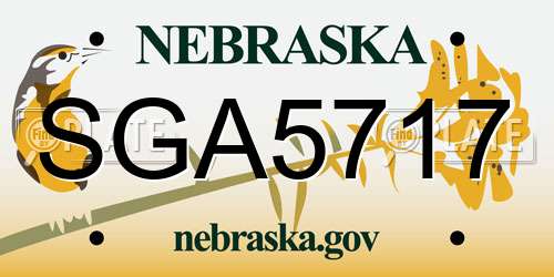 SGA5717 Nebraska License Plate