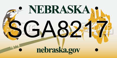 SGA8217 Nebraska License Plate