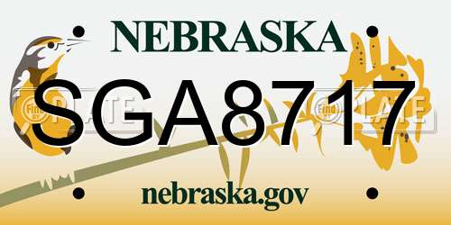 SGA8717 Nebraska License Plate