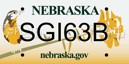 SGI63B Nebraska License Plate