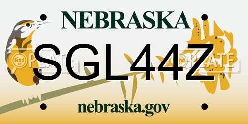 SGL44Z Nebraska License Plate
