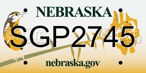 SGP2745 Nebraska License Plate
