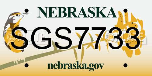 SGS7733 Nebraska License Plate
