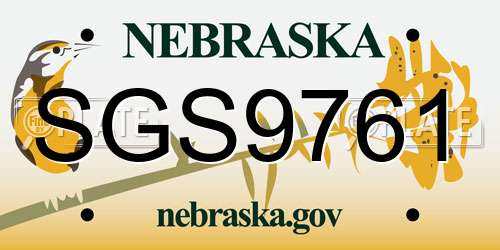 SGS9761 Nebraska License Plate