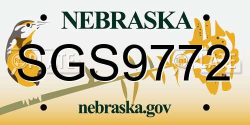 SGS9772 Nebraska License Plate