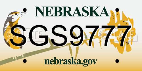 SGS9777 Nebraska License Plate