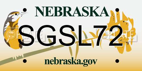 SGSL72 Nebraska License Plate