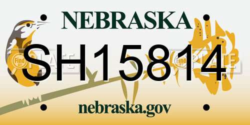 SH15814 Nebraska License Plate