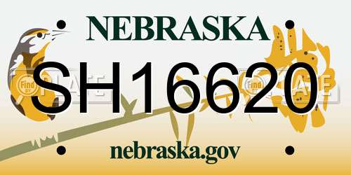SH16620 Nebraska License Plate