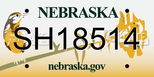 SH18514 Nebraska License Plate