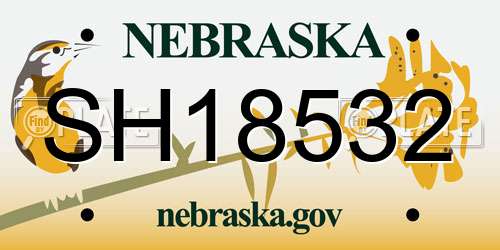 SH18532 Nebraska License Plate